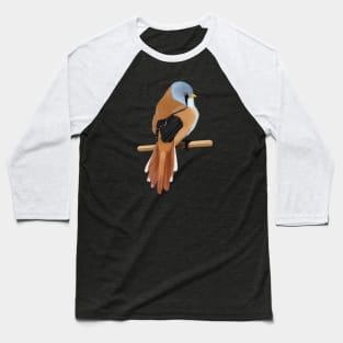 Bearded Reedling Bird Art Birdlover Birdwatcher Animal Baseball T-Shirt